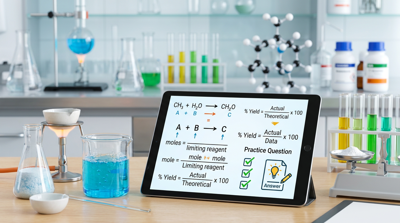 Theoretical Yield vs Actual Yield Practice Questions with Answers