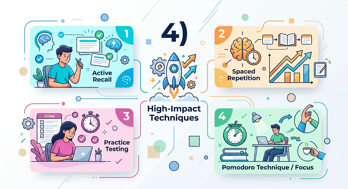 4) Use Only High-Impact Techniques for how to study the day before an exam