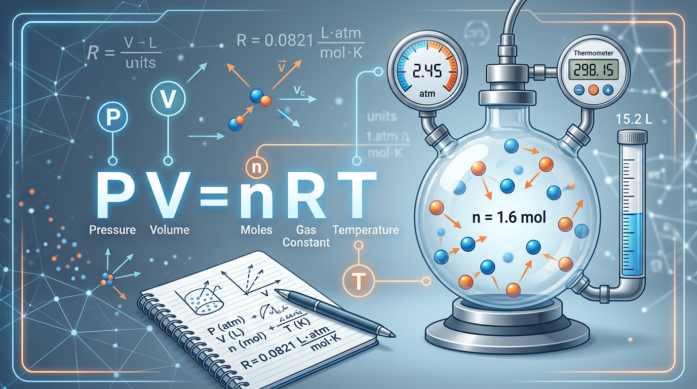 Medium Ideal Gas Law (PV = nRT) Practice Questions