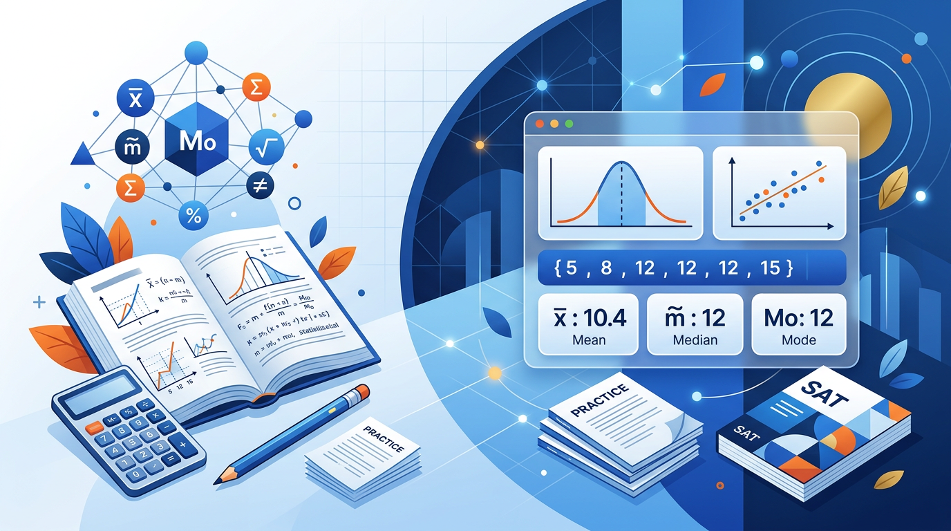 SAT Mean Median Mode Practice Questions with Answers
