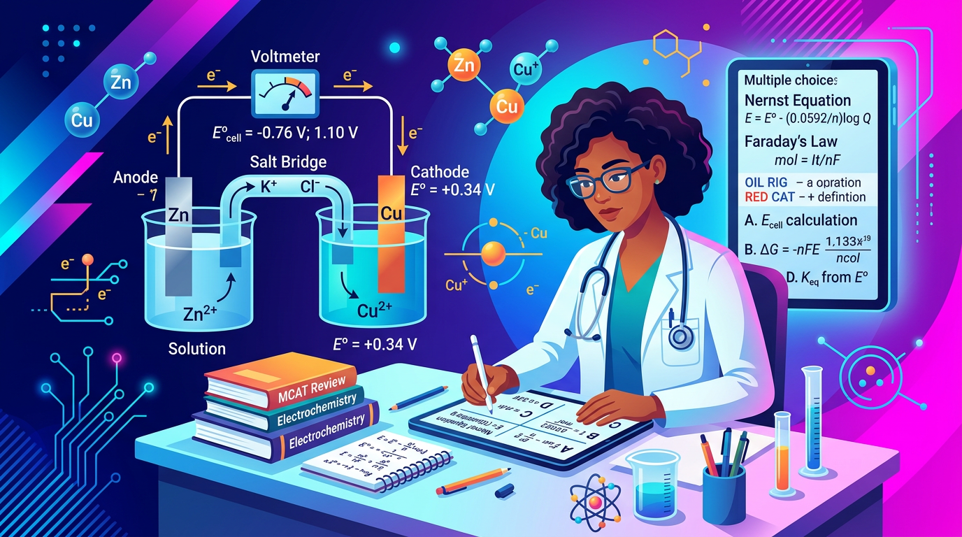 Hard MCAT Electrochemistry Practice Questions