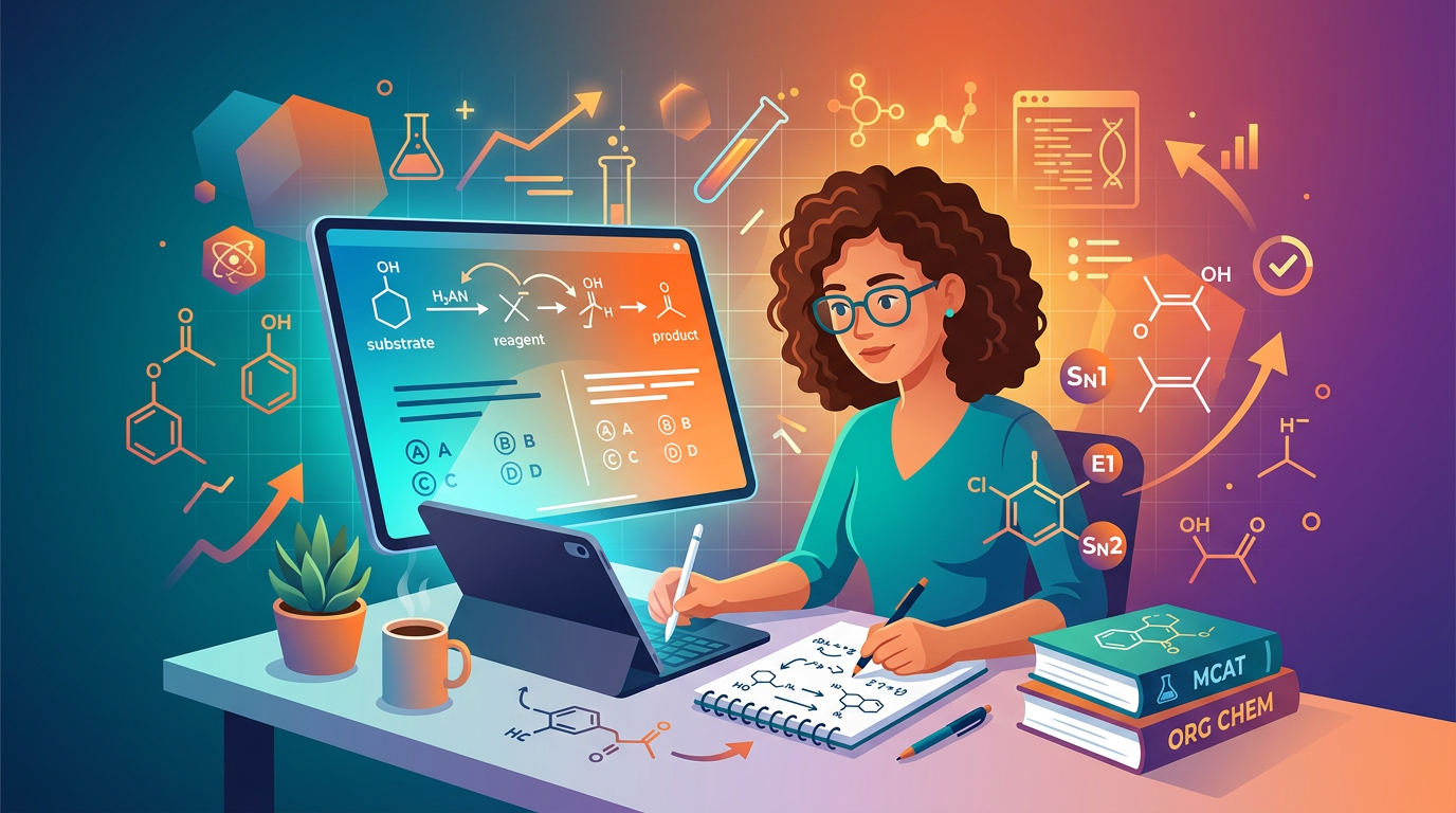 Medium MCAT Organic Reactions Practice Questions