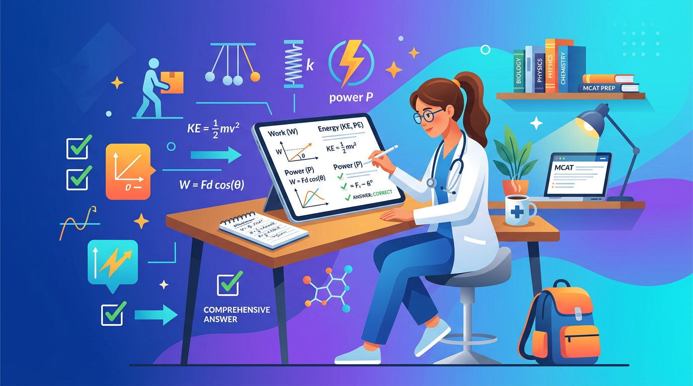 MCAT Work Energy Power Practice Questions with Answers
