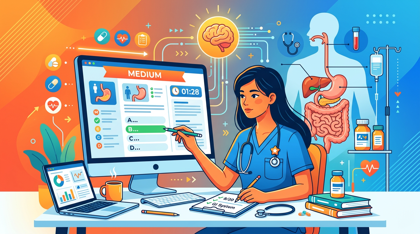 Medium NCLEX GI Practice Questions