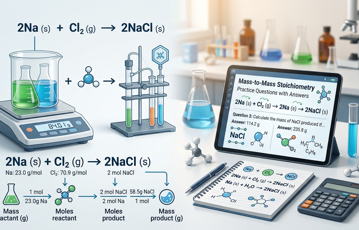 Mass-to-Mass Stoichiometry Practice Questions with Answers