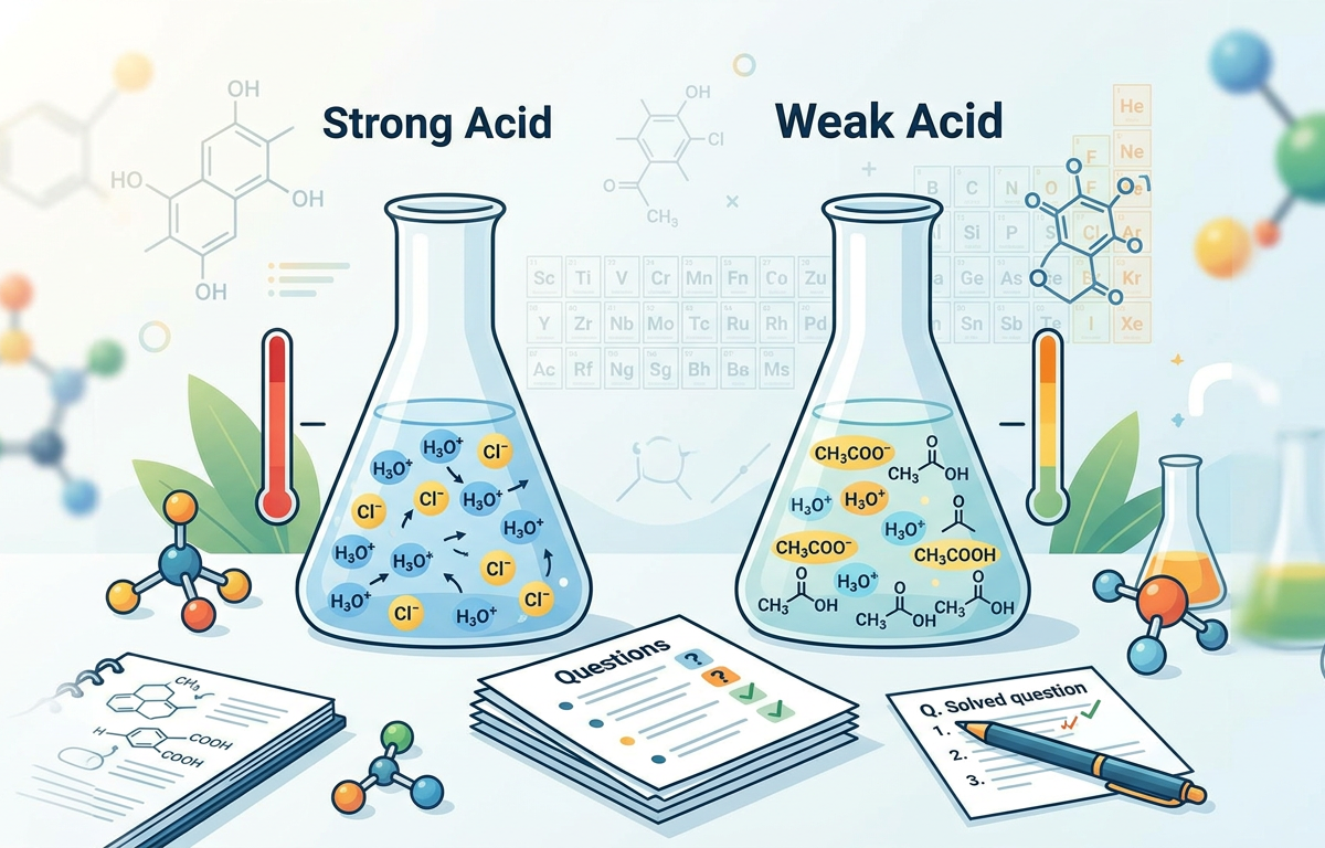 Strong Acid vs Weak Acid Practice Questions with Answers