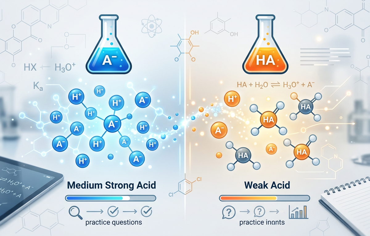 Medium Strong Acid vs Weak Acid Practice Questions