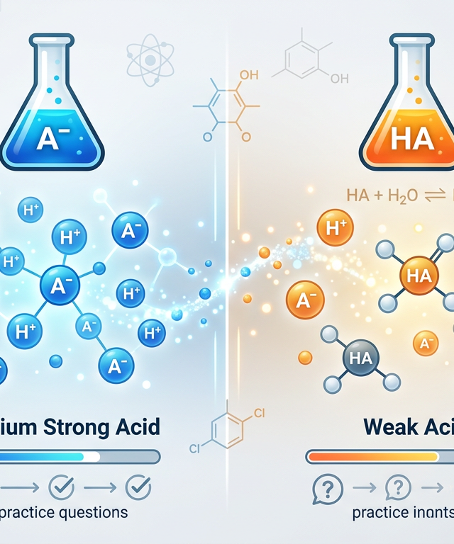 Medium Strong Acid vs Weak Acid Practice Questions