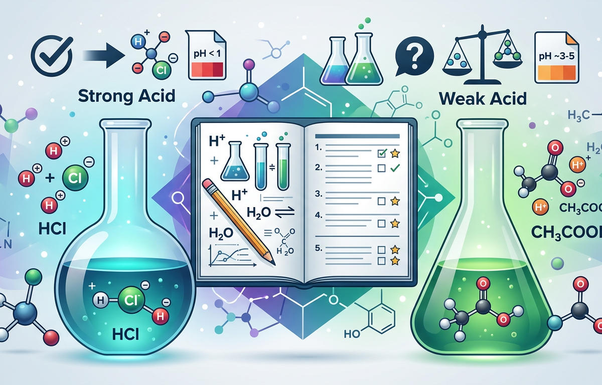 Hard Strong Acid vs Weak Acid Practice Questions
