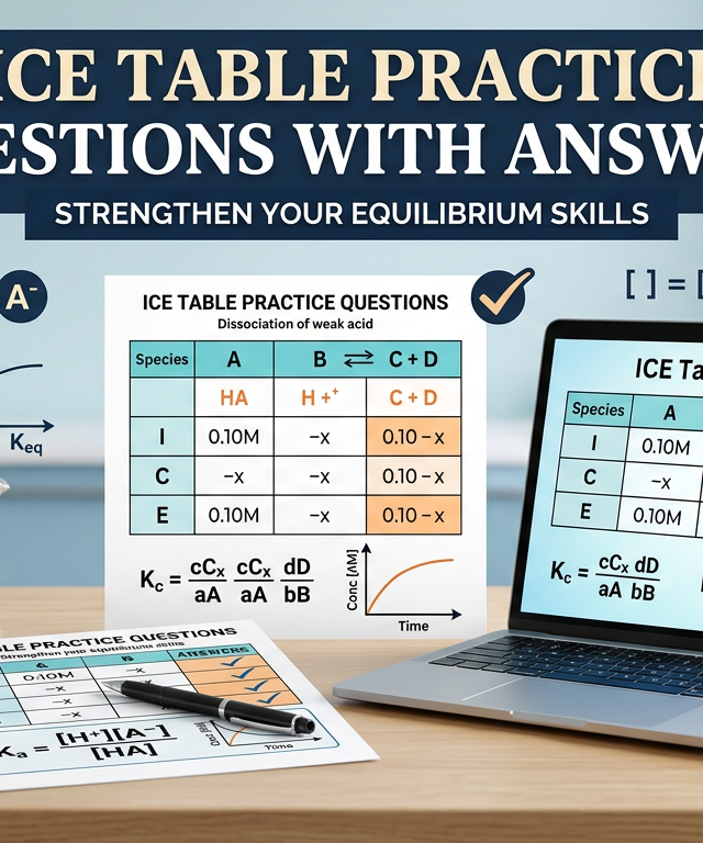 ICE Table Practice Questions with Answers