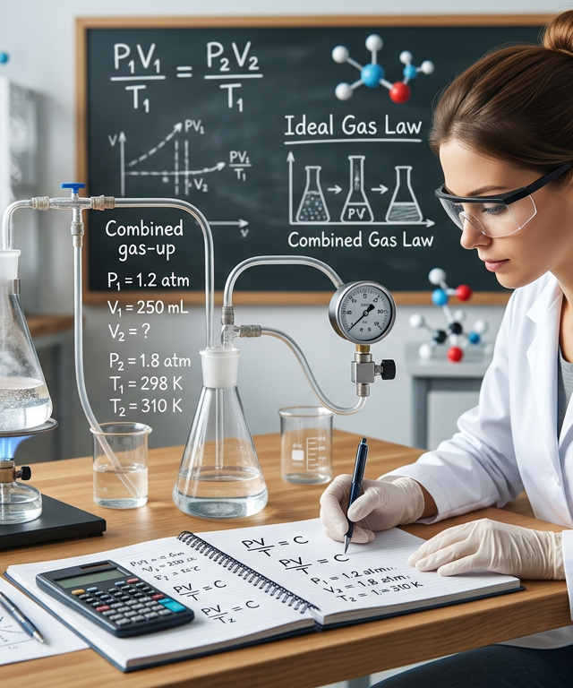 Combined Gas Law Practice Questions with Answers