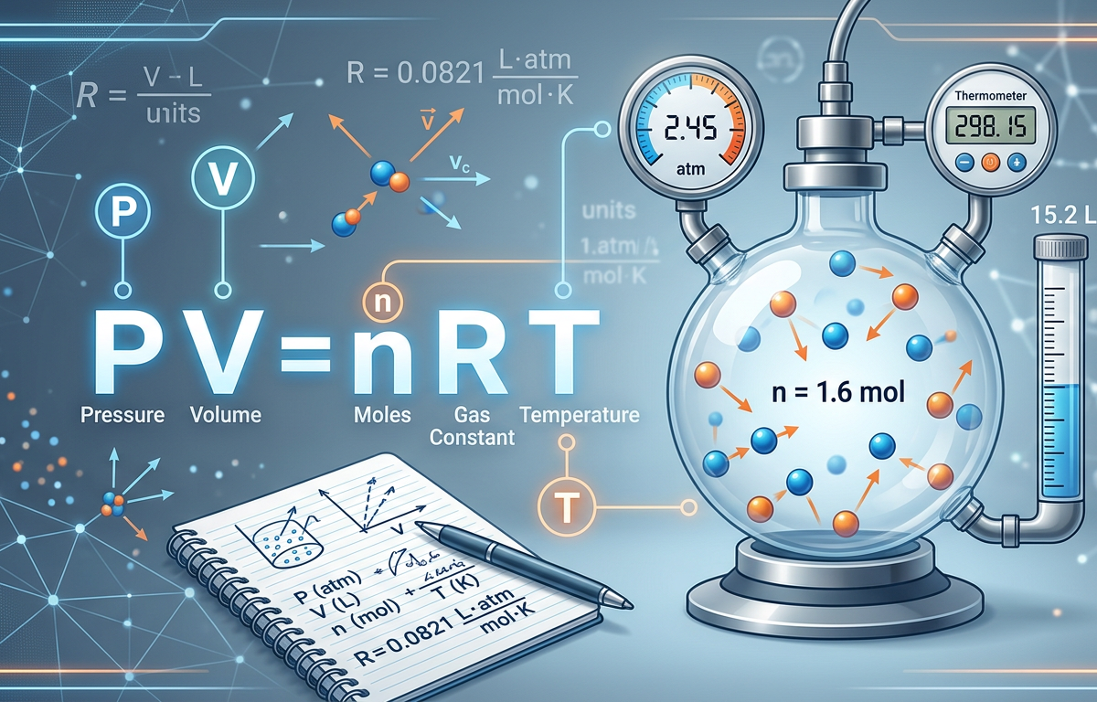 Medium Ideal Gas Law (PV = nRT) Practice Questions