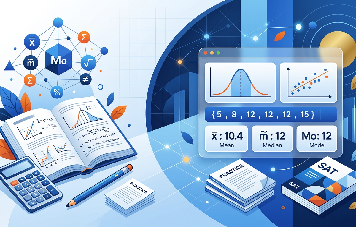 SAT Mean Median Mode Practice Questions with Answers