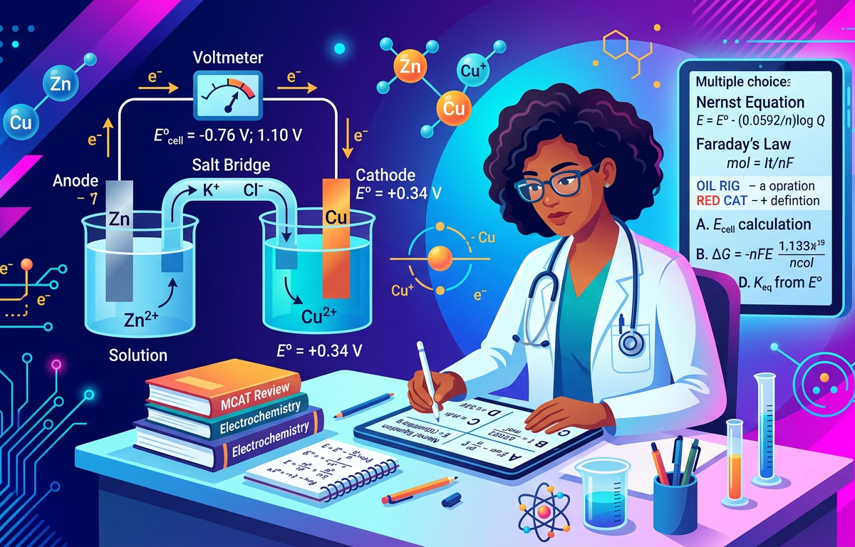 Hard MCAT Electrochemistry Practice Questions