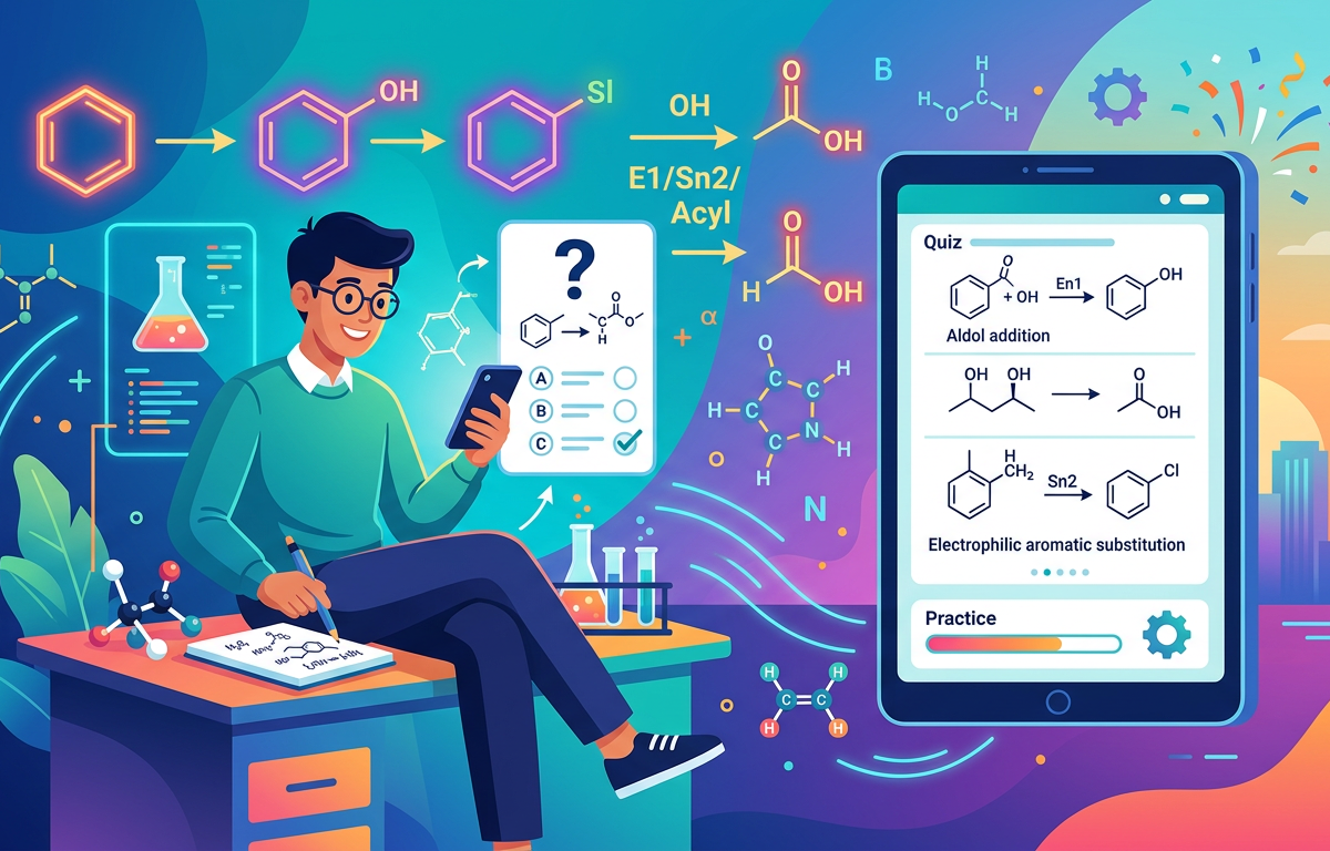 Easy MCAT Organic Reactions Practice Questions