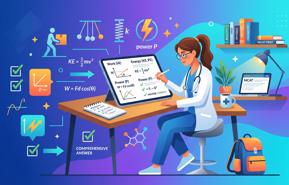 MCAT Work Energy Power Practice Questions with Answers