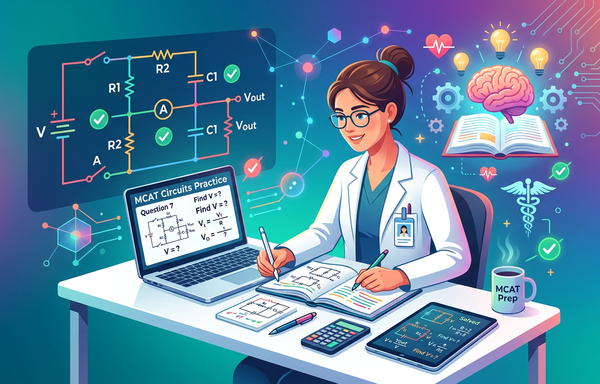 MCAT Circuit Analysis: Solving Series and Parallel Combinations