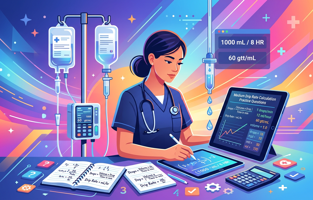 Medium Drip Rate Calculation Practice Questions